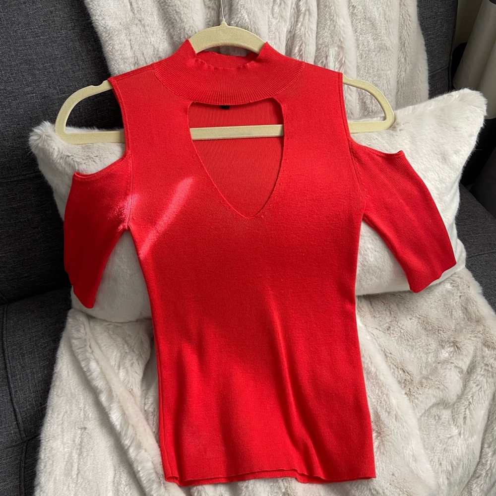 Orange/coral Express cut out sweater